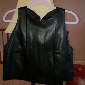 Faux leather crop top